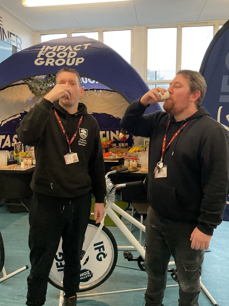 CleeveMeadow's tweet photo. Bike Blenders! Today students have had an opportunity to work as teams to create their own bespoke fruit smoothie. 
To road test the day we invited Mr Barry and Mr Burnett from the Premises Team to have a peddle and taste the 'fruits' of their labours.  Thank you @SchoolCatering https://t.co/dCcq9IthVL