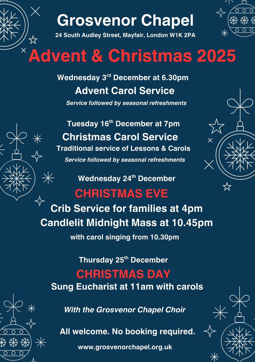 splcoleman's tweet photo. Please join us at Grosvenor Chapel to celebrate Christmas! All welcome. https://t.co/pubbSX4qs2