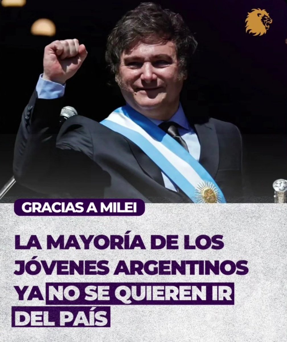 La mayor parte de los jóvenes, deciden QUEDARSE EN ARGENTINA. Otro logro de Javier Milei 🫶🏻