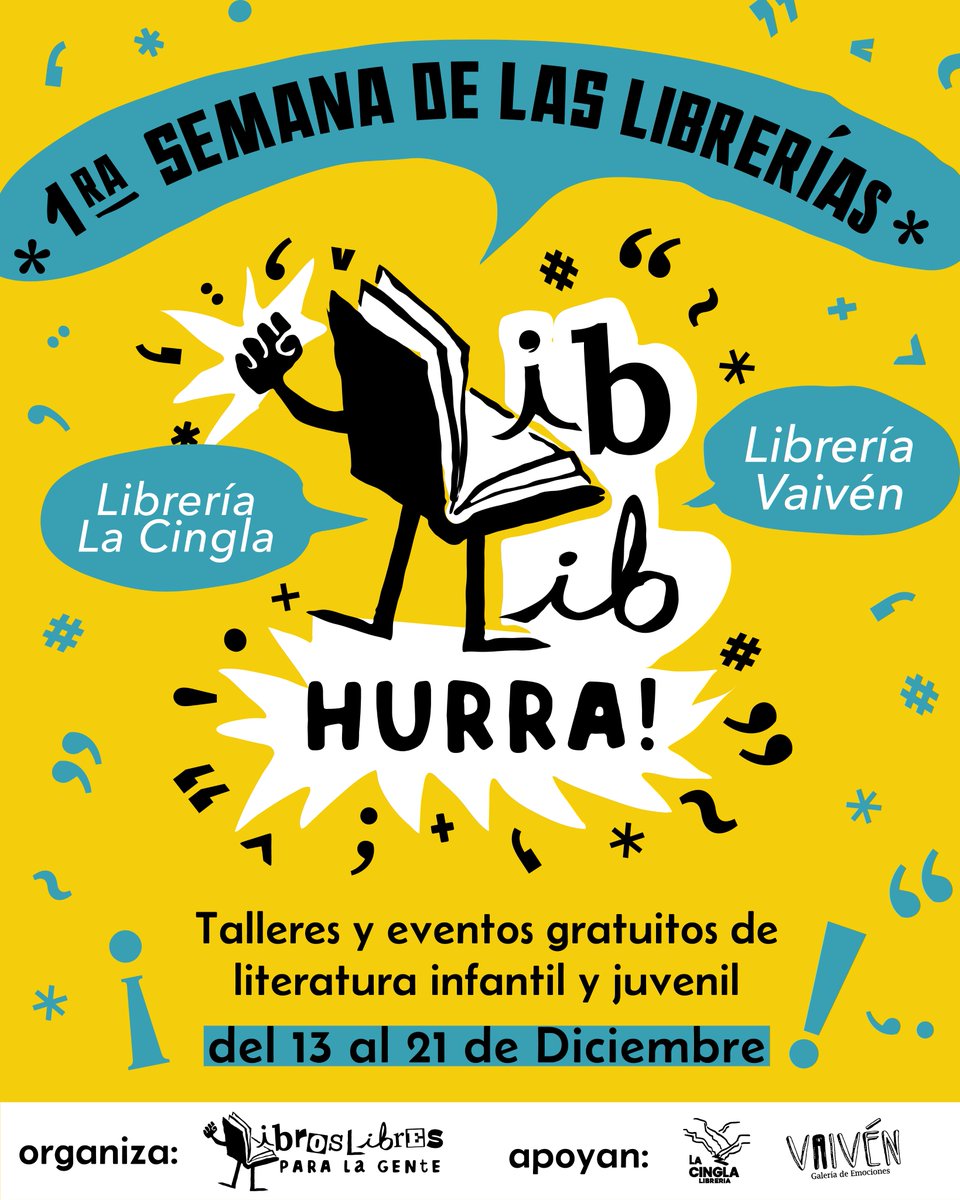 Adivinen... se viene Lib Lib Hurra, una iniciativa desde #LibrosLibres para apoyar y mover librerías en Bucaramanga, especialmente <a href="/lacinglalibre/">Librería La Cingla</a> y Vaiven, así que prográmense, los esperamos.