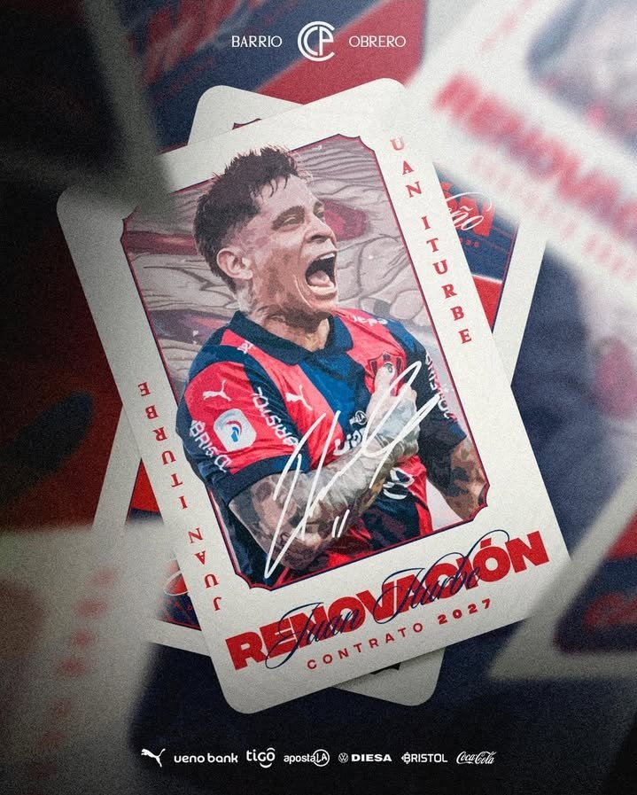 Juan Manuel Iturbe, renovó su vínculo con Cerro Porteño hasta el año 2027.

<a href="/futbolclubpy/">Futbol Club</a>