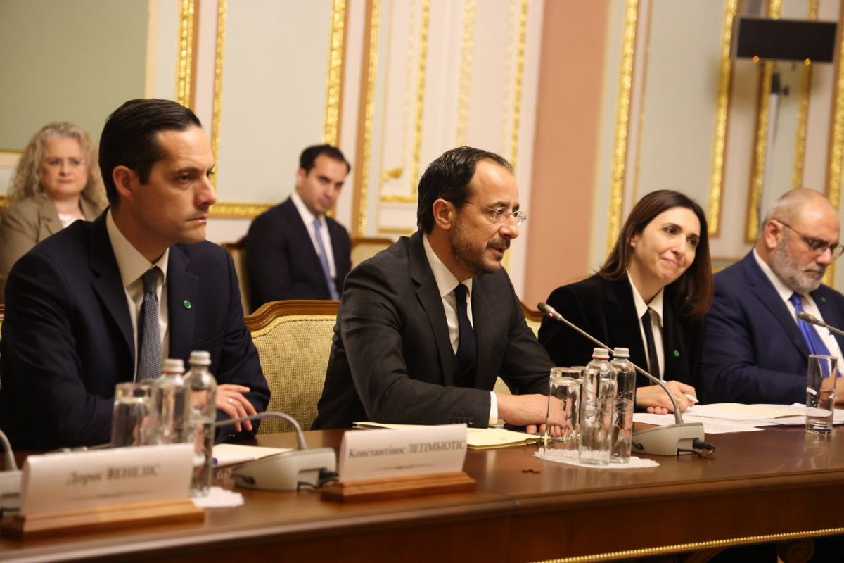 Christodulides's tweet image. Visiting Kyiv, 26 days prior to Cyprus assuming the Presidency of the Council of the    EU, to send a clear message:

Europe stands firmly with Ukraine. 

And Ukraine will be a top priority of the Cyprus Presidency. A member state that understands first hand the devastation of…