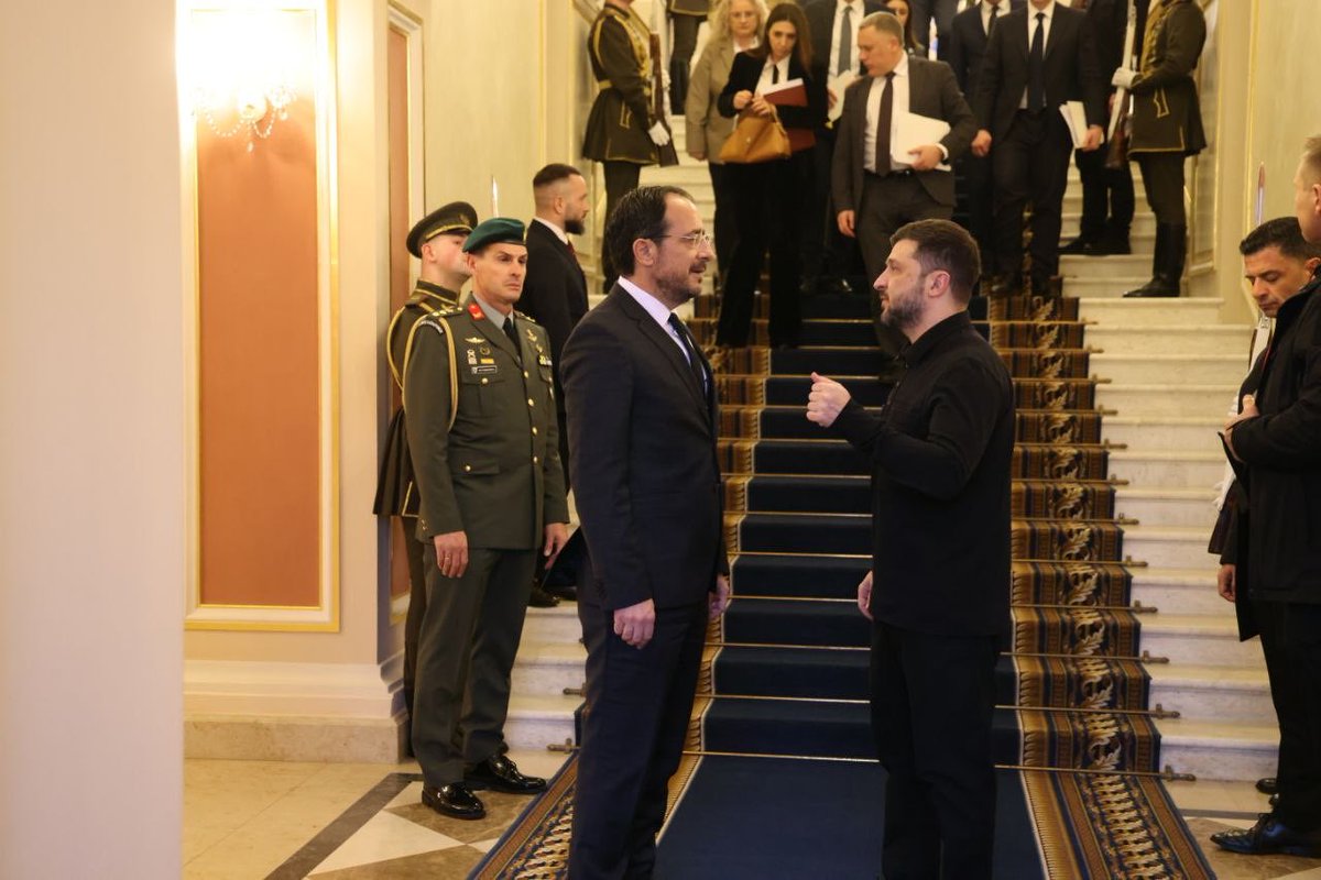 Christodulides's tweet image. Visiting Kyiv, 26 days prior to Cyprus assuming the Presidency of the Council of the    EU, to send a clear message:

Europe stands firmly with Ukraine. 

And Ukraine will be a top priority of the Cyprus Presidency. A member state that understands first hand the devastation of…