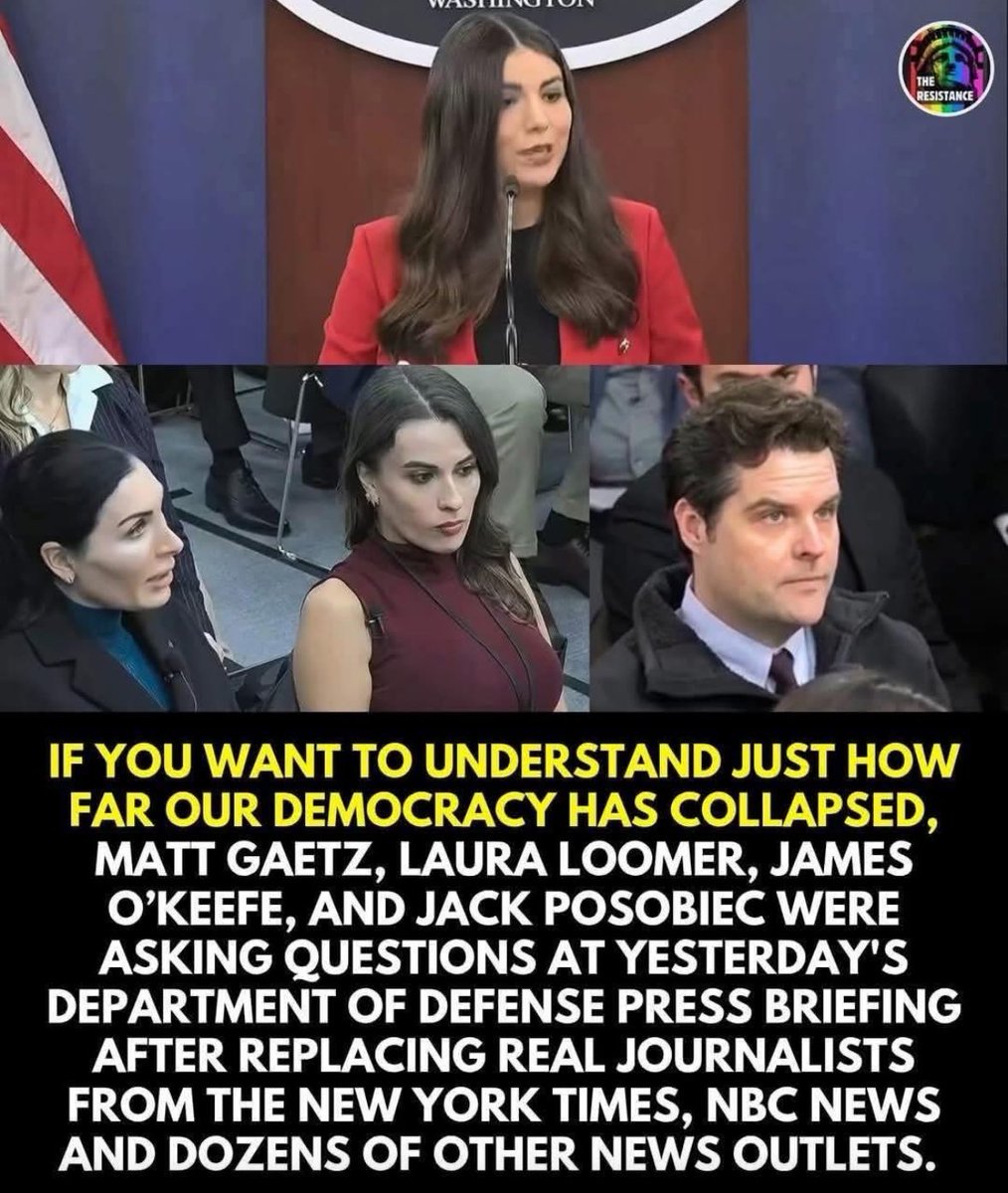 AnnieForTruth's tweet photo. This tells you the sad state of our country right now. We have a 32 yr lunatic who was committed twice by her father, a conspiracy theorist, the head of defunct Project Veritas, a pedophile who paid with his Venmo to have sex with a teenager asking questions at a press briefing. https://t.co/OCOxNx8QyG