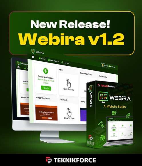 teknikforce's tweet image. We’re excited to announce the release of Webira v1.2

What’s new:
•Added option to add custom JS code and custom JS scripts to your website
•Fixed bugs affecting website download and deployment
•Fixed the issue causing page generation to fail

Update now and enjoy a smoother…
