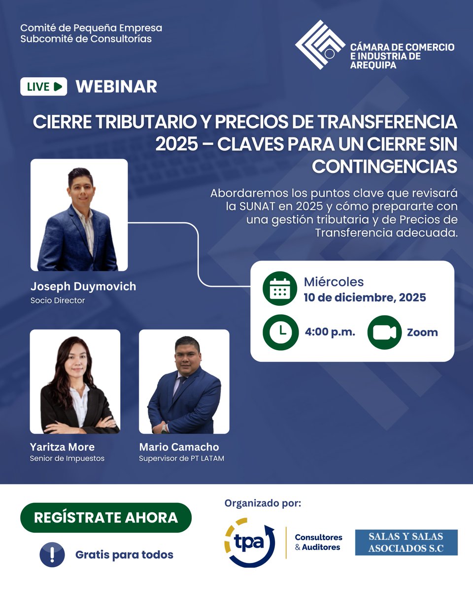 🔍 ¿𝗧𝘂 𝗲𝗺𝗽𝗿𝗲𝘀𝗮 𝗲𝘀𝘁𝗮́ 𝗽𝗿𝗲𝗽𝗮𝗿𝗮𝗱𝗮 𝗽𝗮𝗿𝗮 𝗹𝗮𝘀 𝗳𝗶𝘀𝗰𝗮𝗹𝗶𝘇𝗮𝗰𝗶𝗼𝗻𝗲𝘀 𝗱𝗲𝗹 𝟮𝟬𝟮𝟱?

🔗 Regístrate gratis y asegura tu lugar: bit.ly/4oyVfM6