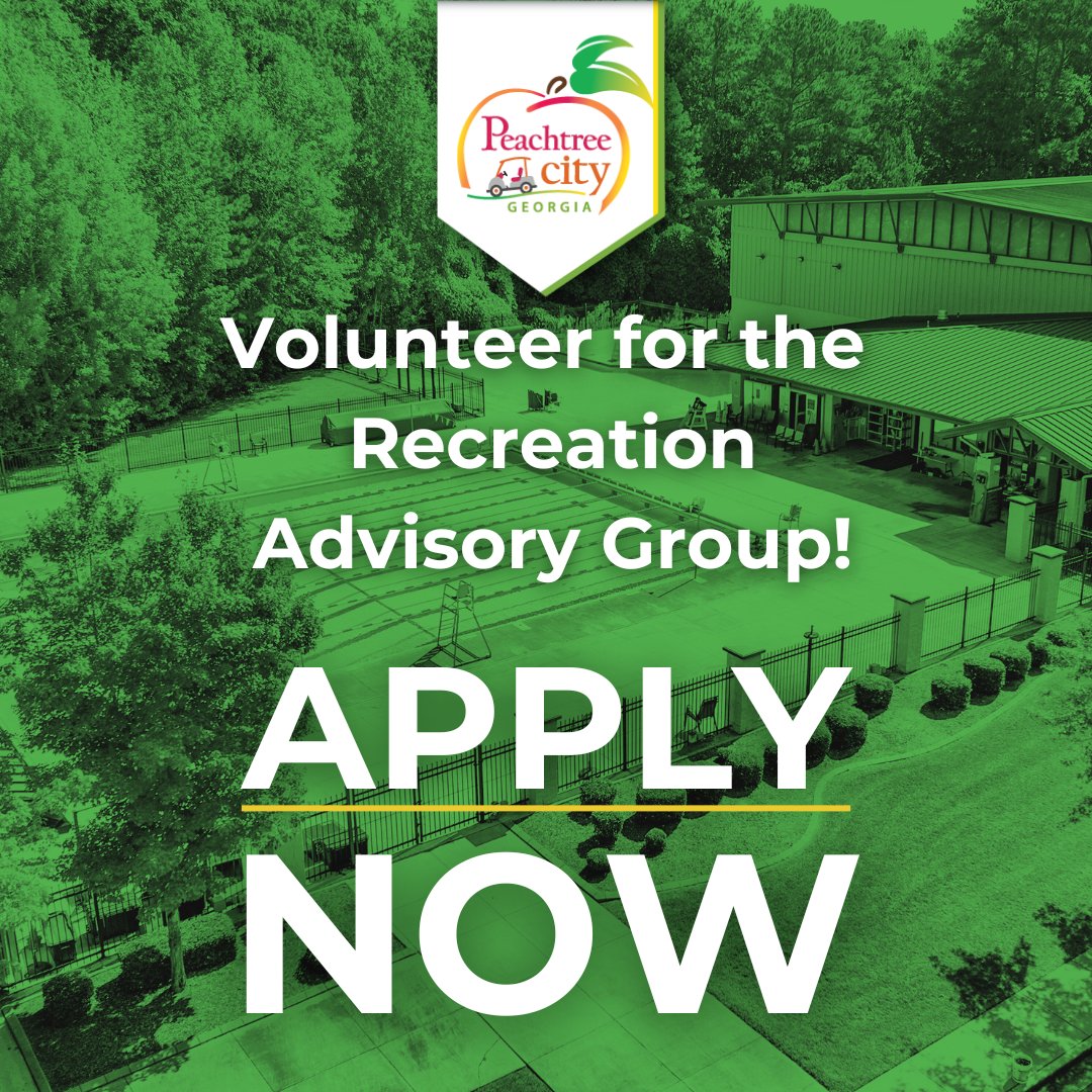 🌟 Join Peachtree City’s Recreation Advisory Group!

We’re seeking resident volunteers to help shape future programs, explore funding opportunities, and enhance recreation for our community.

📝 Apply by Jan 5, 2026 (5 PM):
 peachtree-city.org/forms.aspx?FID…
Make an impact where you live!