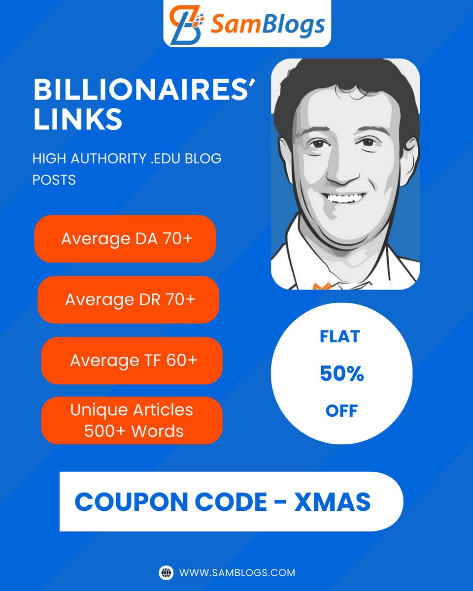 TheVikasSingal's tweet image. 🎁🎅 Unwrap Higher Rankings This Christmas 🎅🎁

🎯 Premium EDU Links for Google Rankings + AI Visibility

🔥 Enjoy Flat 50% OFF – Season’s Offer

👉 Grab Now: samblogs.com/billionaires-l…

🏷 Coupon Code: XMAS

#BillionairesLinks #SpecialDiscount #EDULinks #EDUBlogPosts #Backlinks