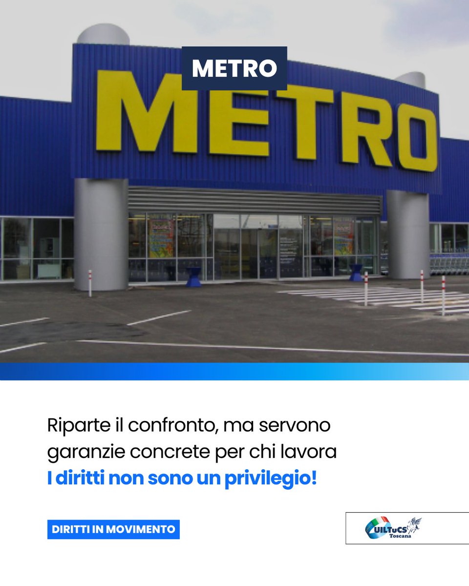 UilTucsToscana's tweet image. 🔵 #Metro Italia, si apre il confronto!
🤨 Ora l’azienda deve dimostrare di voler davvero tutelare i diritti di chi lavora 📍La UILTuCS Toscana è qui per garantirlo ✊

Vogliamo risposte concrete

#uil #terziario