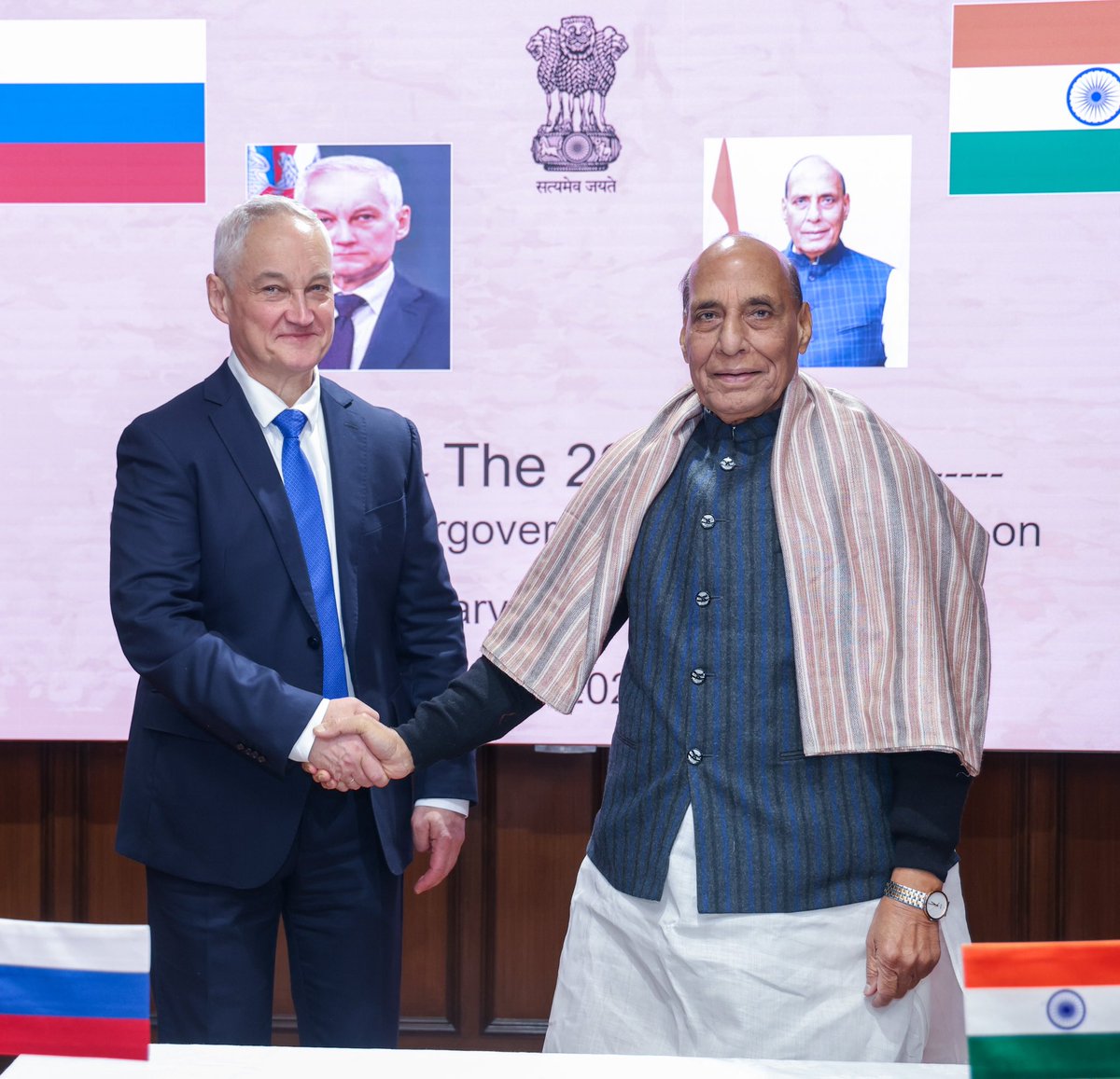 rajnathsingh's tweet image. Delighted to meet with the Russian Defence Minister Mr Andrei Belousov in New Delhi. India-Russia relationship is based on a deep sense of trust, common values and mutual respect, which are the defining principles of the special and privileged strategic partnership, between both…