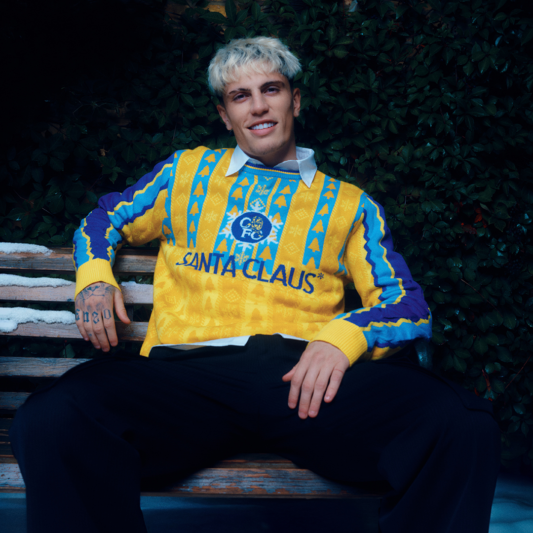ChelseaFC's tweet photo. ‘Tis the season to rep the Blues — #CFC Christmas jumpers are here. 🎄