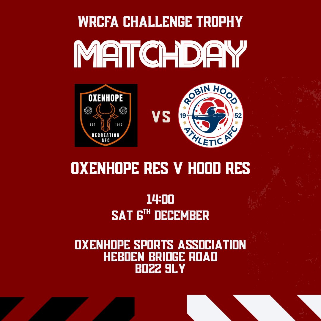 County Cup action for both sides this weekend as our first team welcome YAL Supreme league leaders and familiar pre season opponents Greetland. 

Our reserves head to Oxenhope to take on their reserves who reside in Division 2 of the WYL

Two huge tests ❤️🖤

Tea room open from 1