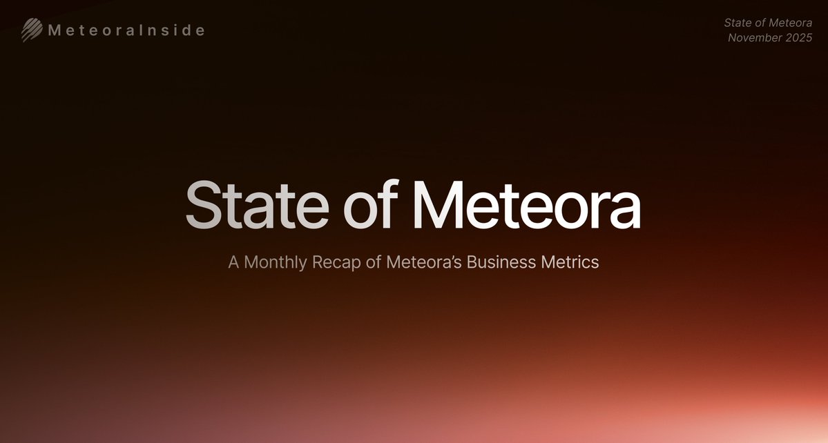 MeteoraInside's tweet image. State of Meteora: November 2025
As we head into the final month of the year, here is a look at how Meteora performed this month.