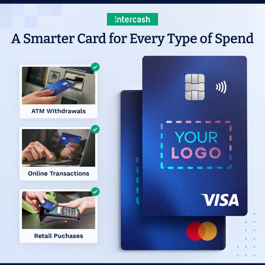 Intercash's tweet image. Your users don’t spend in just one place—and neither should your cards. 

That's why our cards are built to function across every major channel.

One card. Every spend type. That’s the flexibility of Intercash. 💳 

#Intercash #PaymentSolutions #CardIssuing #CardsAsAService