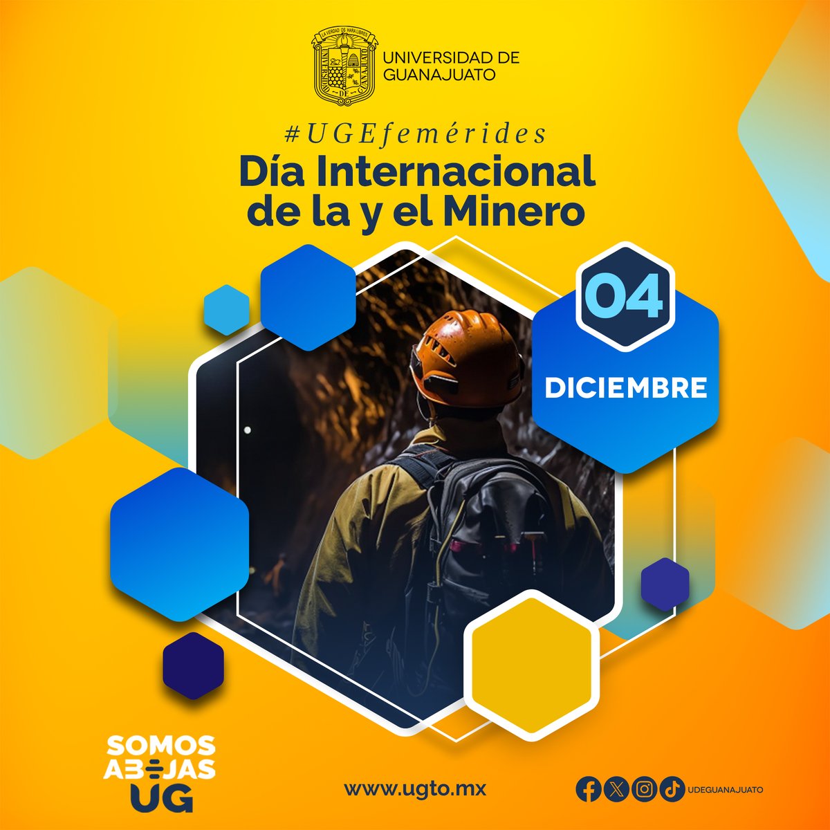 UdeGuanajuato's tweet photo. #UGefemérides 4 de diciembre
Día Internacional de la y el Minero

Estudia con nosotros la Licenciatura en Ingeniería de Minas, programa educativo acreditado por los CIEES.

Conoce más sobre el programa académico que se imparte en el Campus Guanajuato https://t.co/klbDUihgc3 https://t.co/ISOofjyA4x