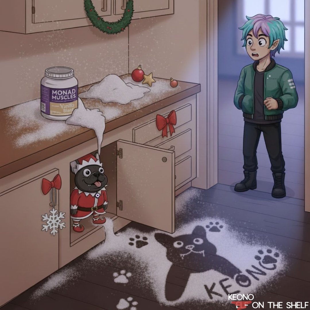 It’s the 4th of December, and Keono on the Shelf is loose 🐾

@alex_nvrl woke up to a mess this morning after Keono snuck into his house and found his protein powder left out in the open 🤭

Who knows what chaos he’ll spark tomorrow?