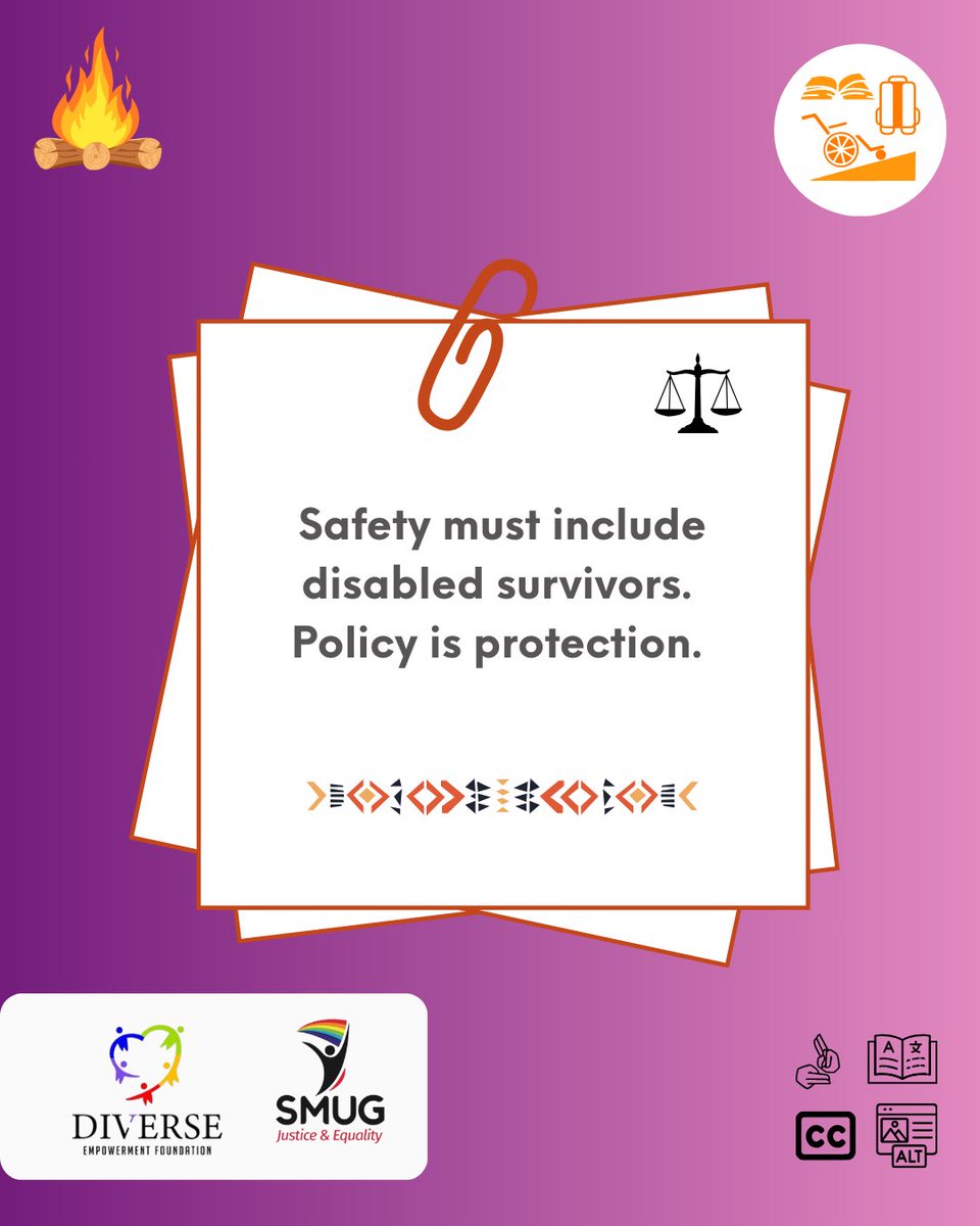 DiverseEmpower2's tweet photo. Policy is not just documents and meetings.
Policy is who gets safety and who gets left behind.
We refuse systems that leave disabled and queer survivors outside.
#FfenaKuKyoto #UniteToEndGBV #16Days
@SMUG2004 https://t.co/DJFnVOTdn9