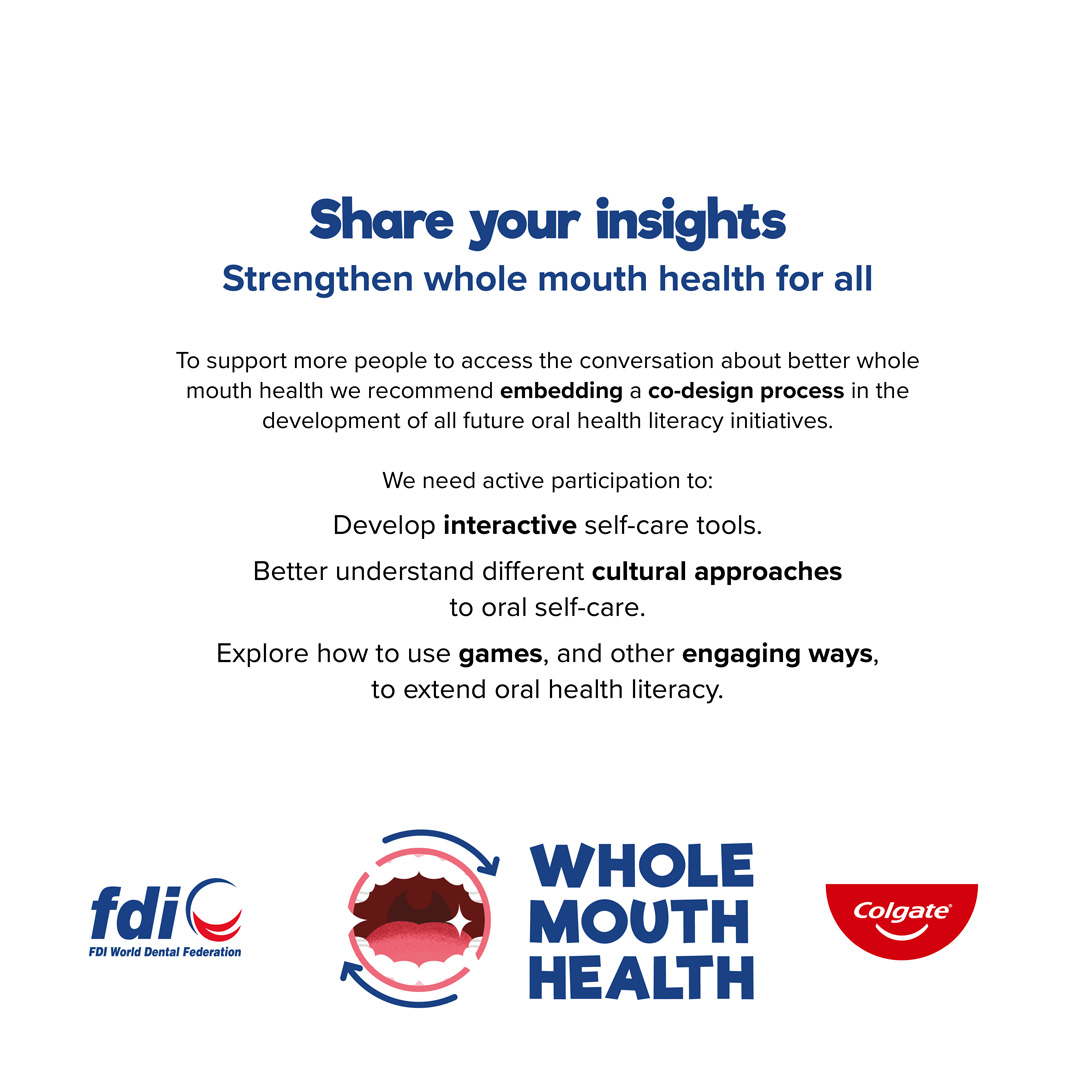 fdiworlddental's tweet image. Co-design puts communities at the heart of #OralHealth education, grounding every insight in real experiences and lived realities🌍

👉 See a breakdown of our co-design approach here: fdiworlddental.org/whole-mouth-he…

@Colgate 

#WholeMouthHealth #CoDesign