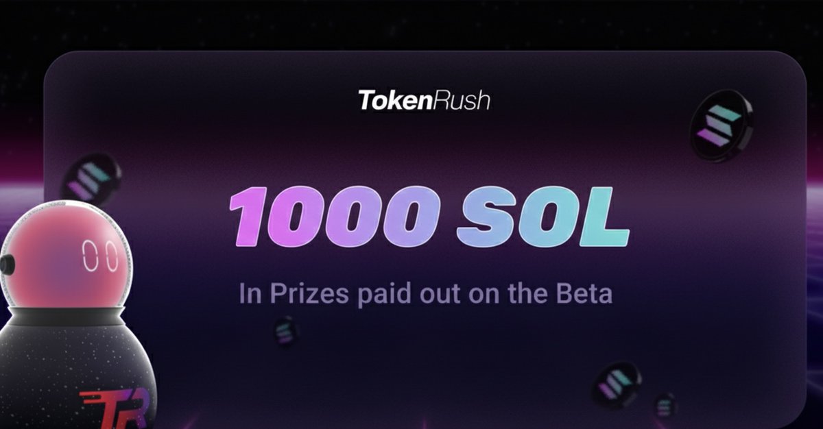 🎉 MILESTONE ALERT! 🎉

We're incredibly excited to announce that TokenRush has paid out over 1000 SOL in prizes during our Beta phase! 

A massive thank you to our incredible community for your participation and support. Your enthusiasm is what drives us forward!

We're just