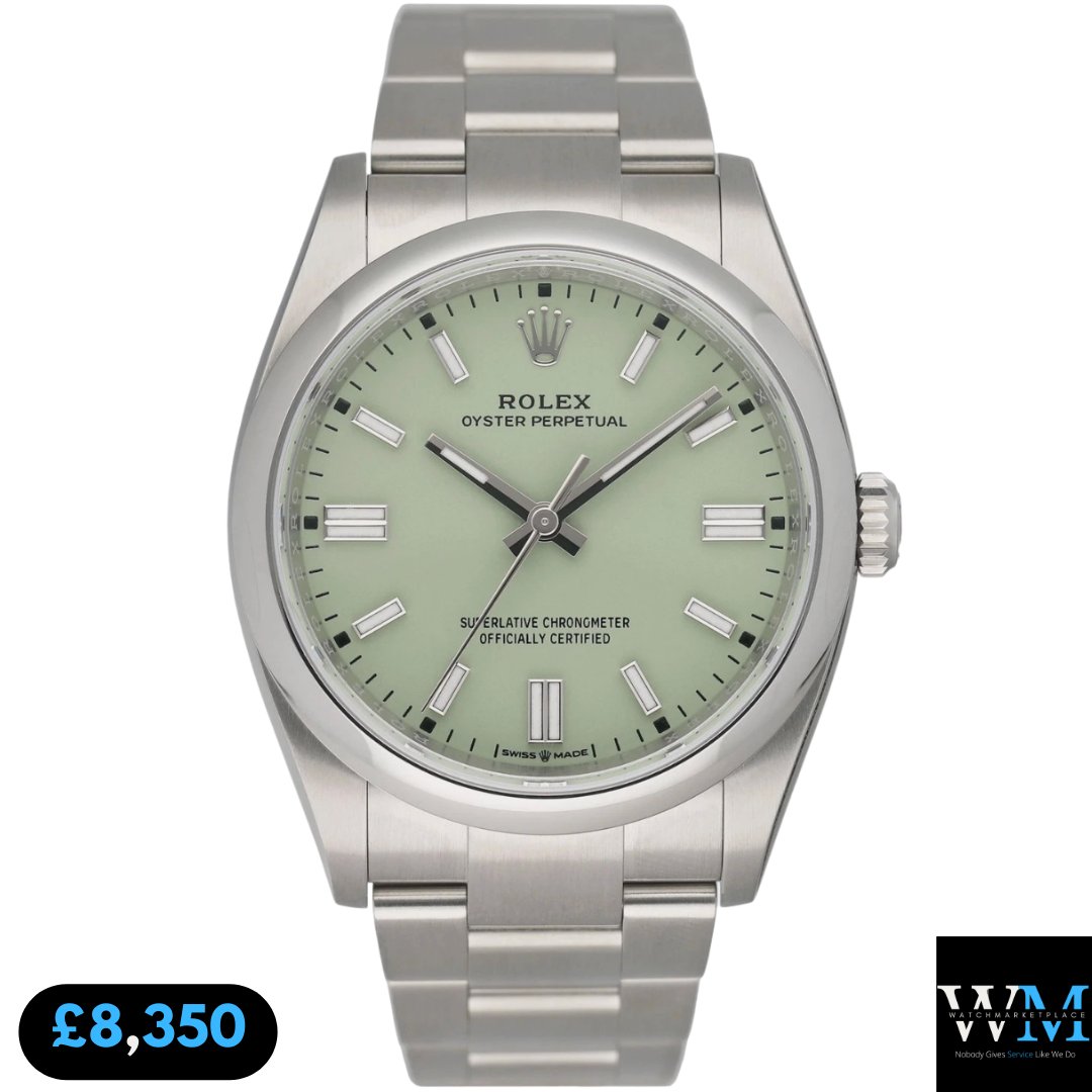🏷️For Sale 🏷️

Brand: Rolex

Model: Oyster Perpetual 36 - Pistachio Dial

Reference: 126000-0011

Warranty Date: 📆 October 2️⃣0️⃣2️⃣5️⃣📆

Condition: 🆕NEW/UNWORN🆕

Box/Papers: 📦✅ 📄✅ Serialised White Tag ✅

Price: 💷 £8,350 💷

Reach out to us on WhatsApp:

(+44) 07539 430 168
