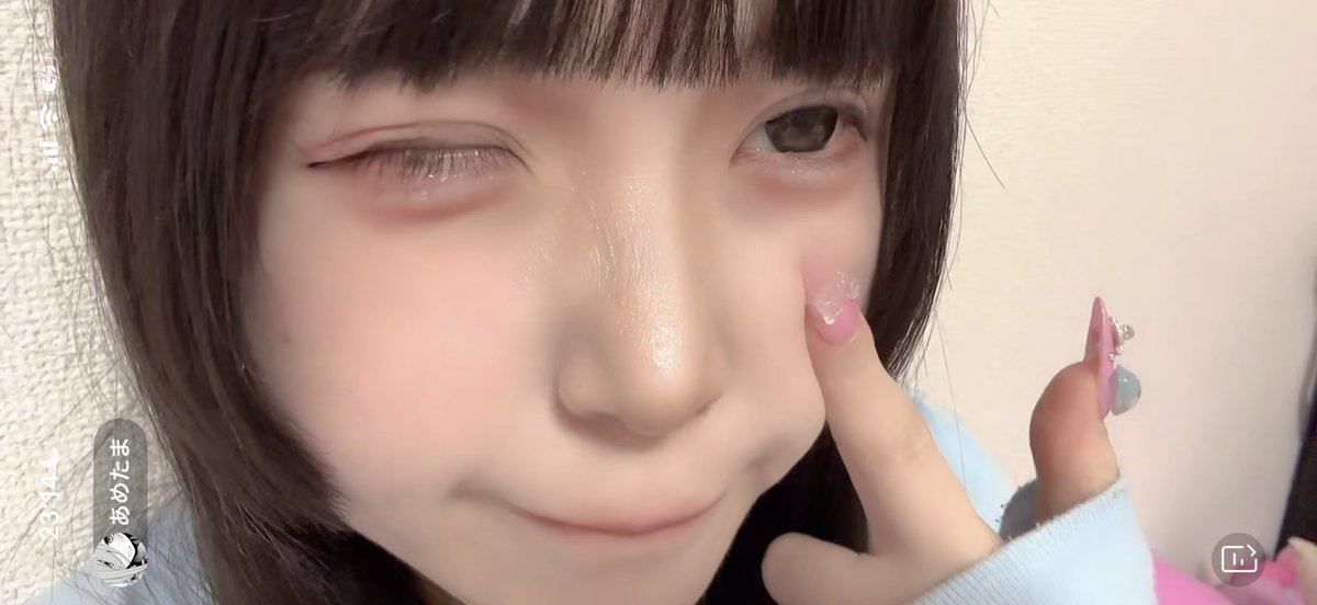 あめちゃん、TikTok配信お疲れさま、ありがとう🩵 ウィンクかわいかっ