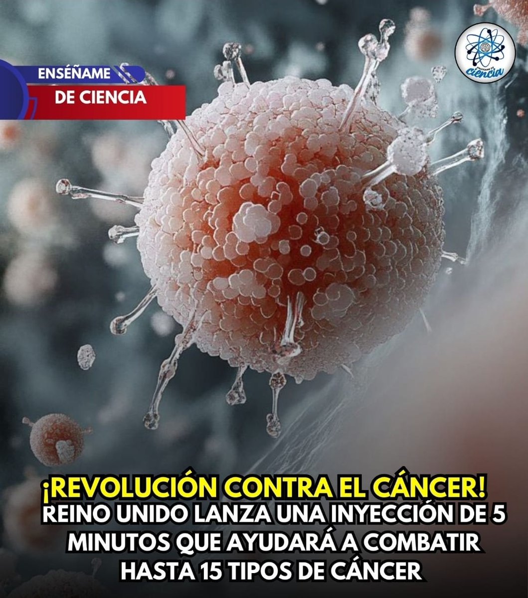 ⚕️👨🏻‍⚕️ La inyección que se está utilizando en el Reino Unido para combatir esta enfermedad se llama Nivolumab. Es un fármaco inmunoterapéutico que puede administrarse en tan solo 3 a 5 minutos

El tratamiento que ayudará a combatir hasta 15 tipos de cáncer entre los que se