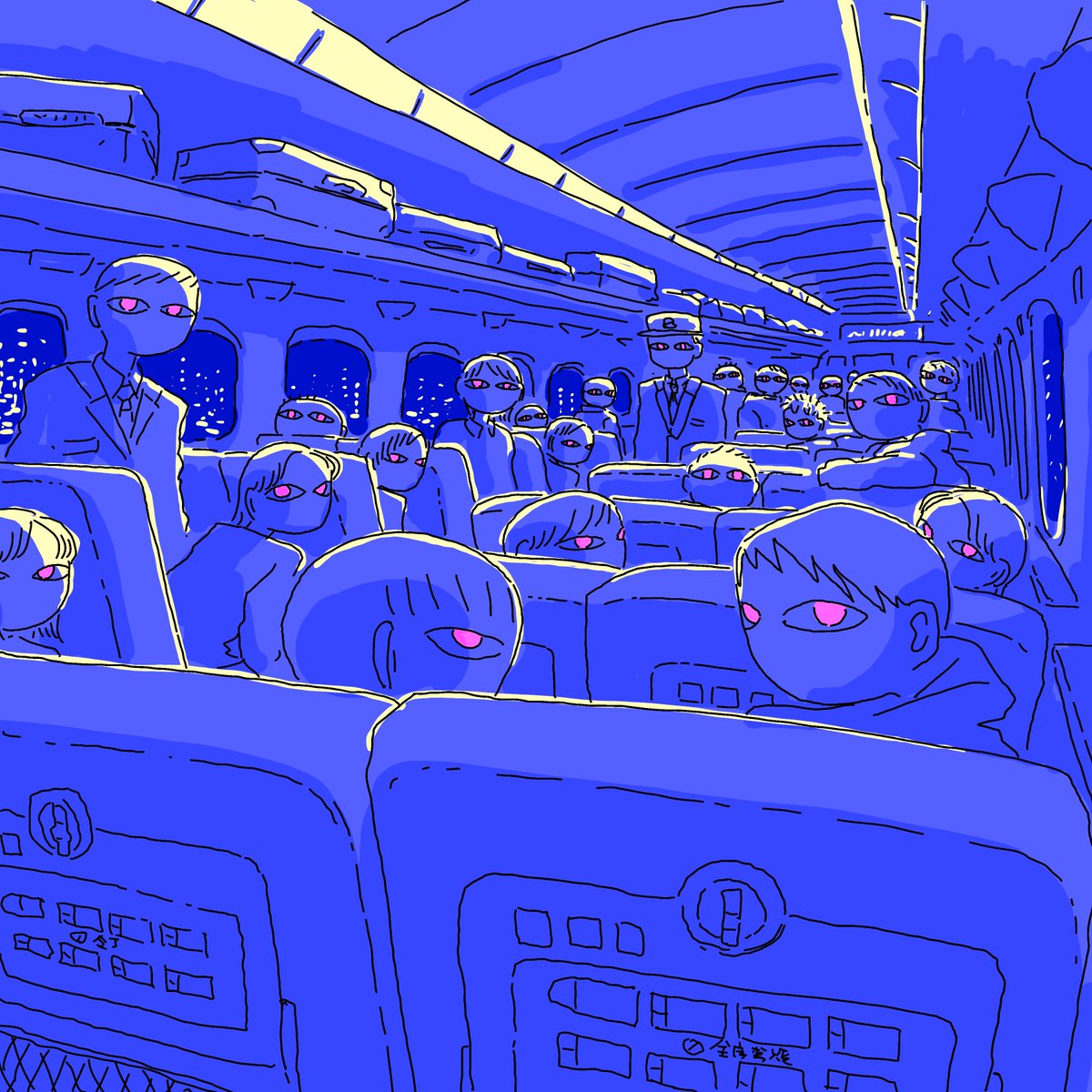 列車、描きがち