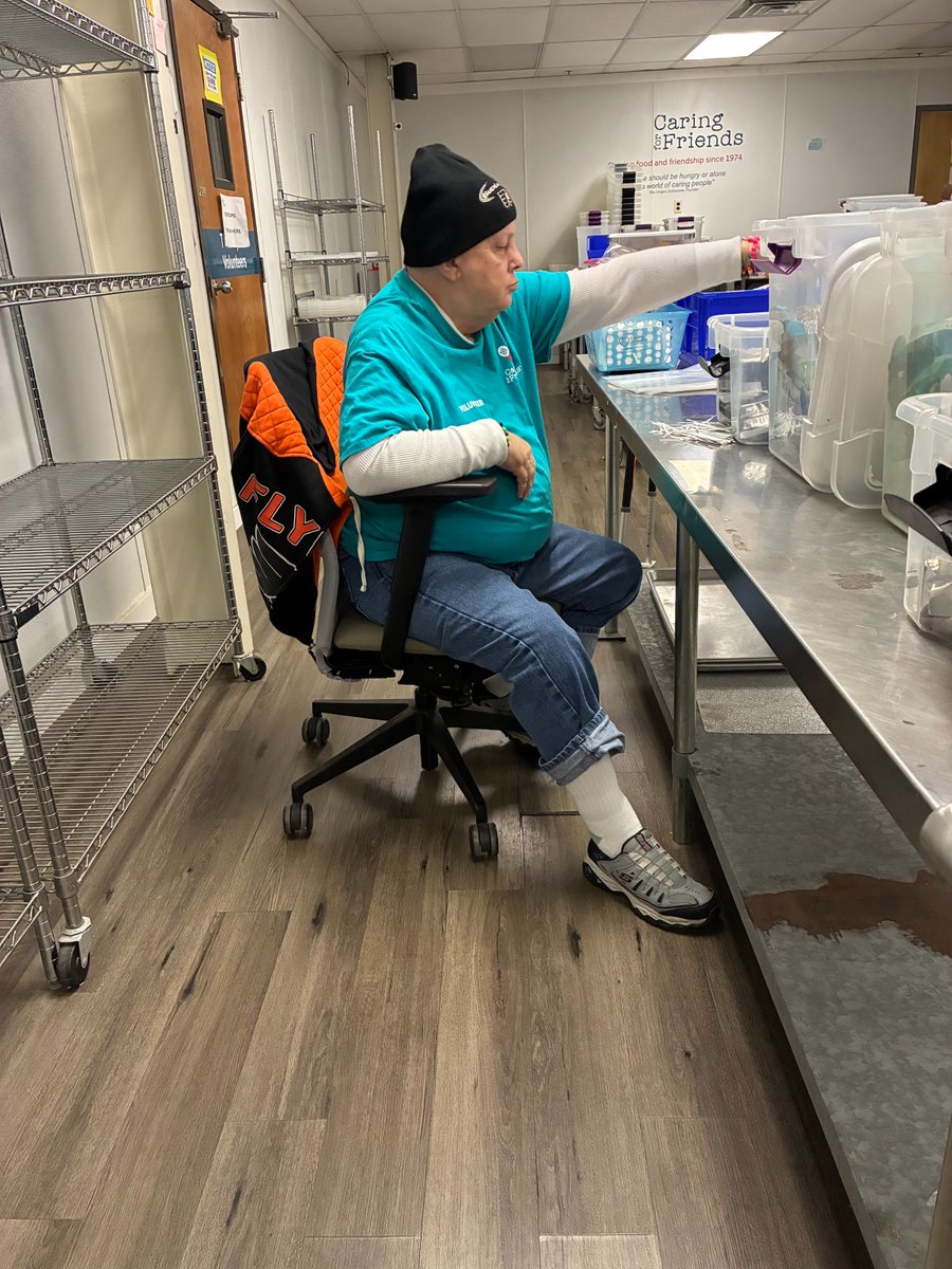 Marc spent his #GivingTuesday volunteering at Caring for Friends! Marc enjoys volunteering and putting snack bags together twice a week!