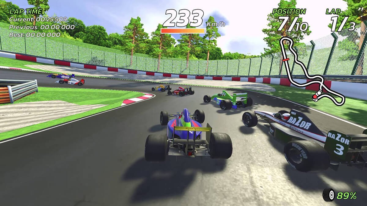 samplegorilla's tweet image. もどきとはいえども、令和の時代にフォンドメタル・AGS・コローニなど、伝説のテールエンダーが操縦できるゲーム『4PGP FOUR-PLAYER GRAND PRIX』4pgp.com