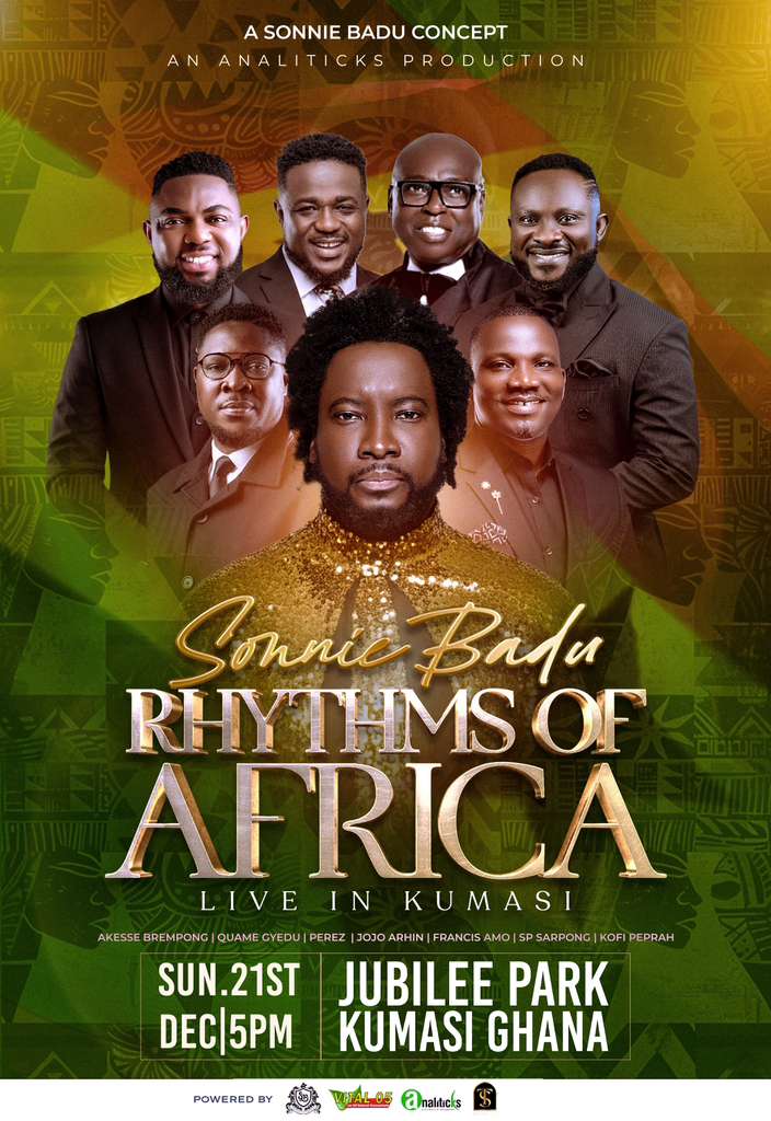 wode_maya's tweet image. KUMASI🇬🇭, GET READY TO DANCE! 🕺
Experience a night of powerful worship and explosive praise with Sonnie Badu&apos;s Rhythms of Africa!🌍