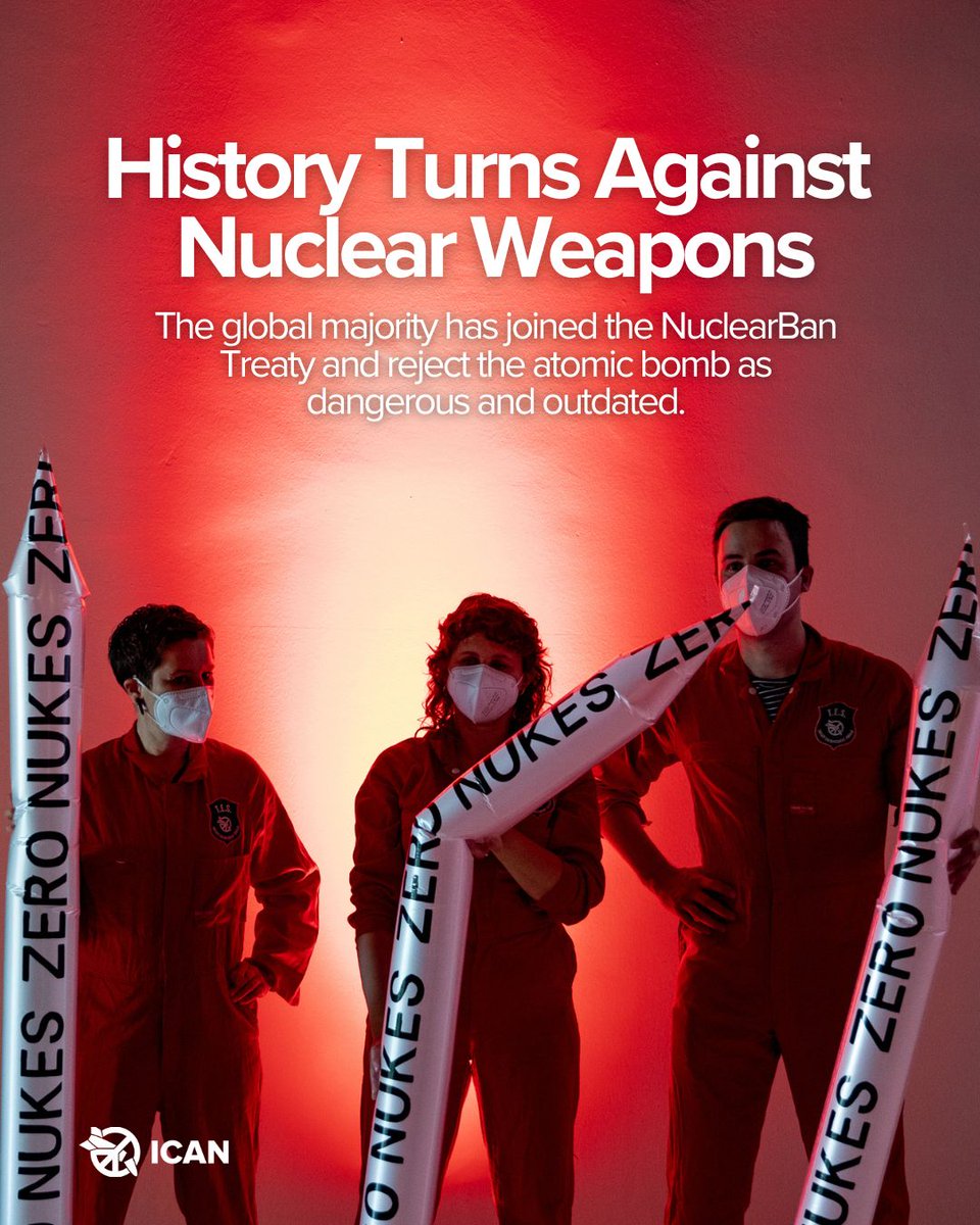 nuclearban's tweet photo. Did you know, the global majority rejects nuclear weapons? 

Yes, in a world that often feels bleak,  with new weapons being built, threats exchanged, and billions wasted on nukes; the majority is standing up for the #NuclearBan. 💪🙌

Read more:  https://t.co/kEivdxplmD https://t.co/ExFnoeVop1