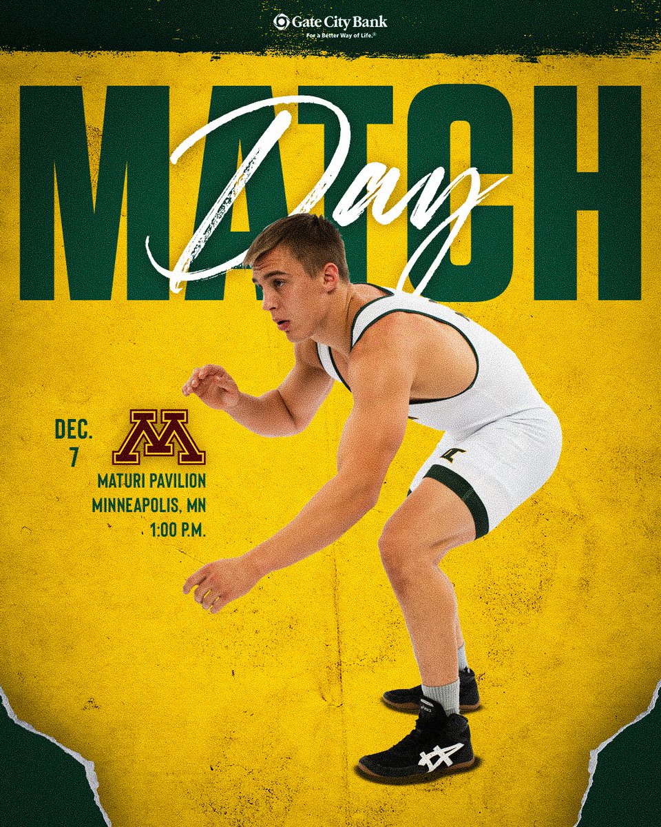 NDSUwrestling's tweet image. Match day in the cities!

🆚: Minnesota
⏰: 1:00 PM
📍: Minneapolis, MN
🏟️: Maturi Pavilion
📺: gobison.info/4iE1XiL
📊: gobison.info/3Me4d42