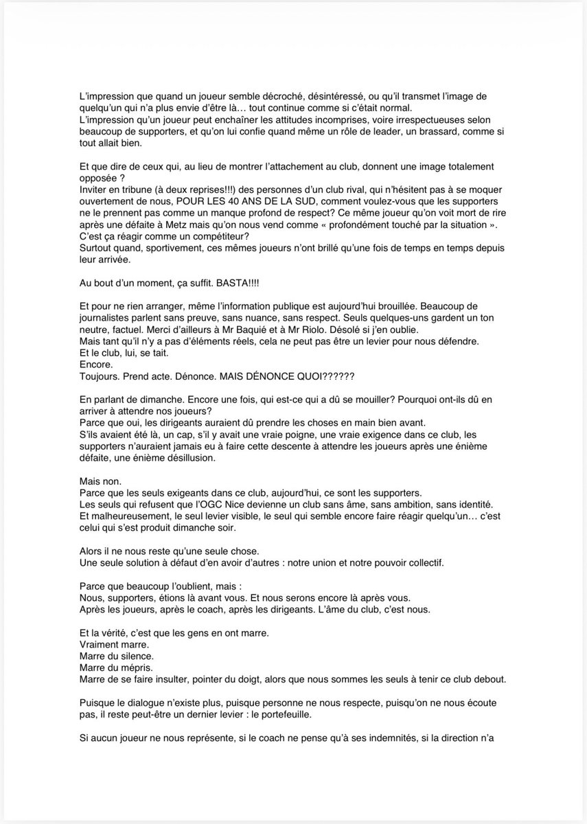 jelounissa's tweet photo. Mon post a été supprimé 🤣

A L’ATTENTION DES JOUEURS, STAFF, COACH, DIRIGEANTS ET SUPPORTERS. 

Si vous êtes d’accord, merci de partager en masse! 

#OGCNice https://t.co/6r52eExFoL