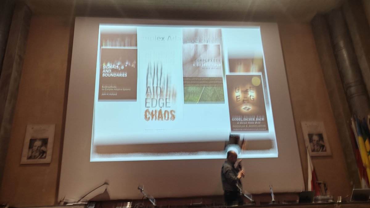 regularjoy's tweet image. Books to read: Randy McIntosh highlights firing his talk on possibility #spaces and #consciousness @GolgiBrain.