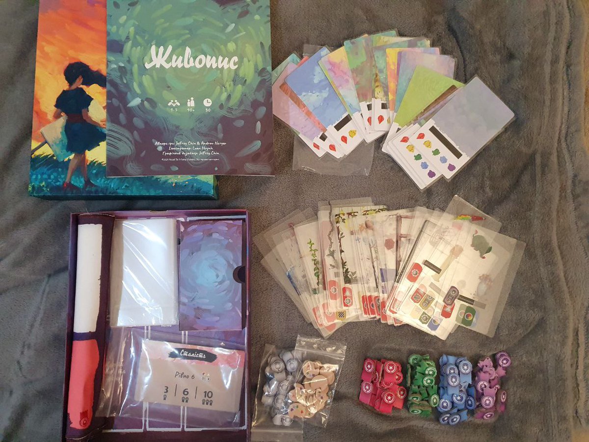 доречі, друзі, продаю настільні ігри у чудовому стані:

Суші Так-красива карткова гра на збір сетів. 250

Живопис-сімейна гра про малювання картин. Прозорі картки все ще в захисних плівках. 750 грн