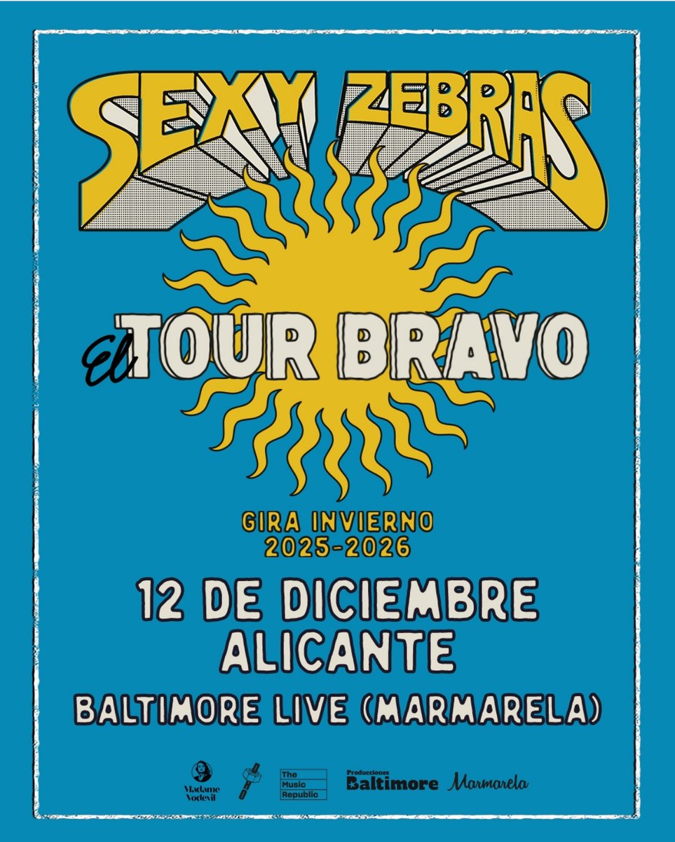 Y uno de los últimos grandes conciertos del año en Alacant será con <a href="/SexyZebras/">SEXY ZEBRAS</a> en el ciclo <a href="/ProdsBaltimore/">Producciones Baltimore</a> Live en <a href="/Marmarela_Alc/">Marmarela</a> el próximo viernes 12 de este mes <a href="/WarnerMusicES/">Warner Music Spain</a> 

alacant-indie.blogspot.com/2025/12/concie…