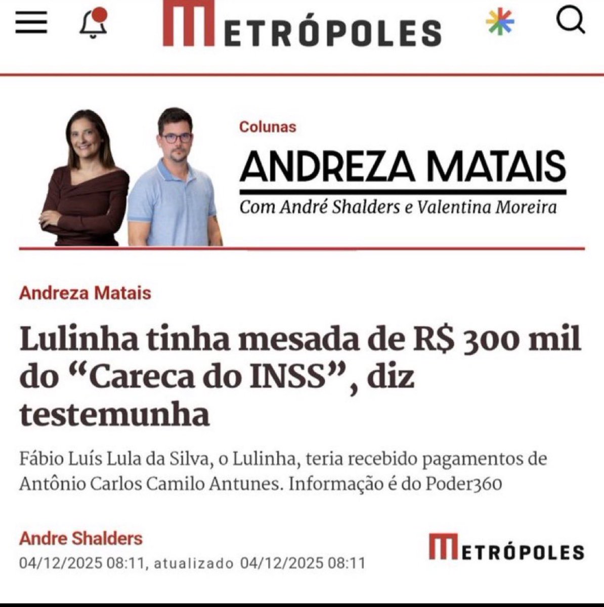 Lula vai falar que o filho não é dele, é de um amigo dele