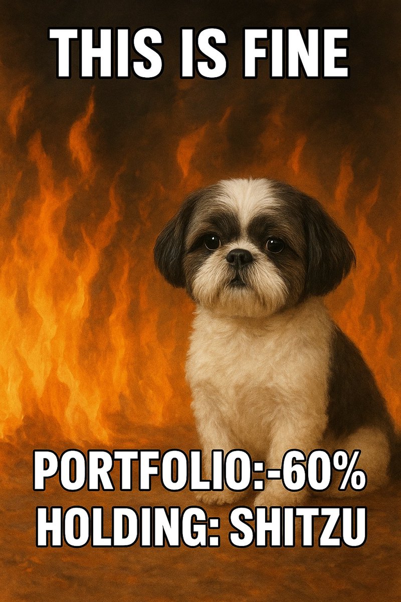 0xarieffhh's tweet photo. Me after buying SHITZU at the top and refusing to sell anyway 😭🐶
Pain builds character.
$SHITZU @shitzuonnear https://t.co/joVk18ARI0