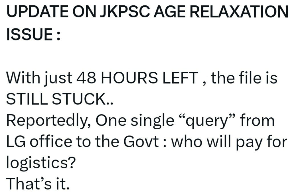 TheAspirants_'s tweet photo. Pure Circus
Not to Forget , the Form Fee is Rs 1200 .
.
.
.
#jkas
#jkasagerelaxation
#jkasprelims
#jkasexam
#jkasupdate
@TheAspirants_
@OmarAbdullah
@Office_ASRM
@manojsinha_ https://t.co/dldhTdOHhG