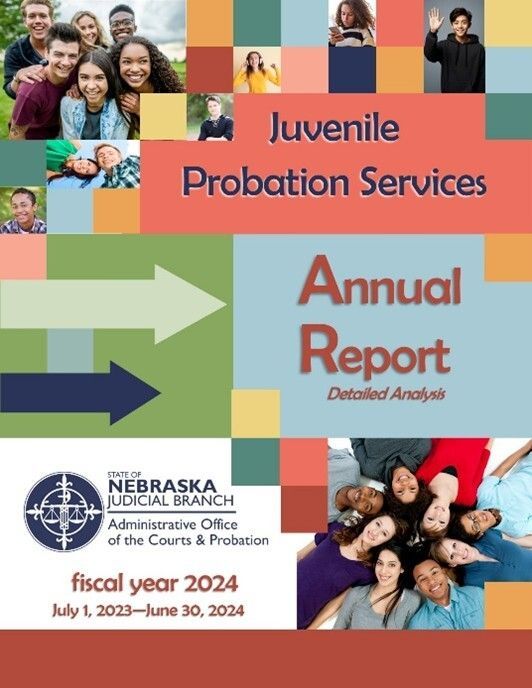 ProbationNE's tweet photo. The Juvenile Probation Services Division of the Administrative Office of the Courts and Probation is announcing the release of the Annual Report for fiscal year 2024, which includes data from July 1, 2023-June 30, 2024. https://t.co/o3S6hPjbzD https://t.co/NVobXcZoPW