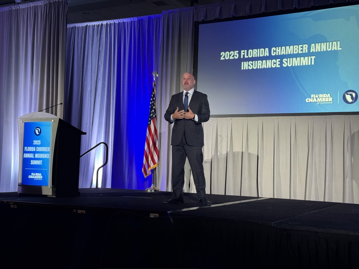 FLJusticeReform's tweet photo. There’s a "New Chief in Town," and today @CFOIngoglia joined the @FLChamber #FLInsuranceSummit to focus on Florida’s improving insurance industry, which, thanks to historic tort reform, is helping create more affordable options for Floridians. #InsureFL https://t.co/pAIiW7oD6H