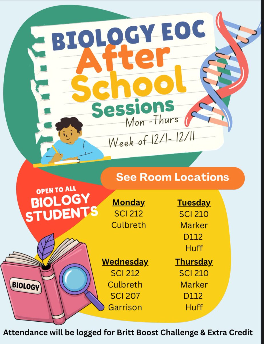 advocate_1's tweet photo. Biology scholars, letβs LOCK IN! π¬ Join Britt Boost Challenge review sessions before and after school. Master standards, earn incentives, and finish strong! ππ #BrittBoost #EOCReady https://t.co/JnKSiarAwn