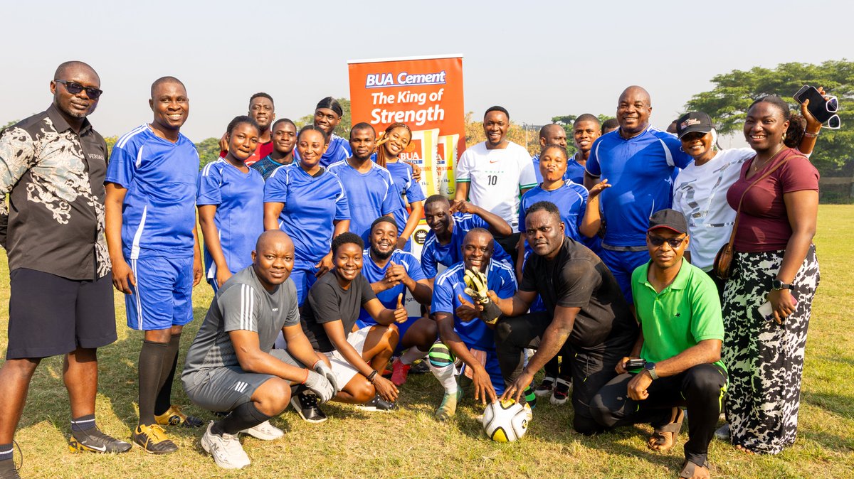 BUAgroup's tweet image. #TBT

Over the weekend, colleagues across the BUA family - BUA Group, BUA Foods, BUA Cement, and BUA Refinery came together for our annual novelty football match.

The atmosphere was electric, buzzing with amazing teamwork, healthy rivalry, and plenty of memorable moments on and…