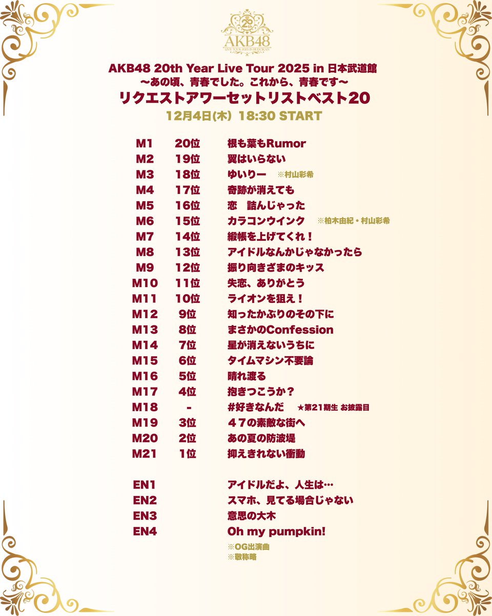 ୨୧・・・・ #AKBは青春ですin武道館 ・・・・୨୧ 12月4日(木