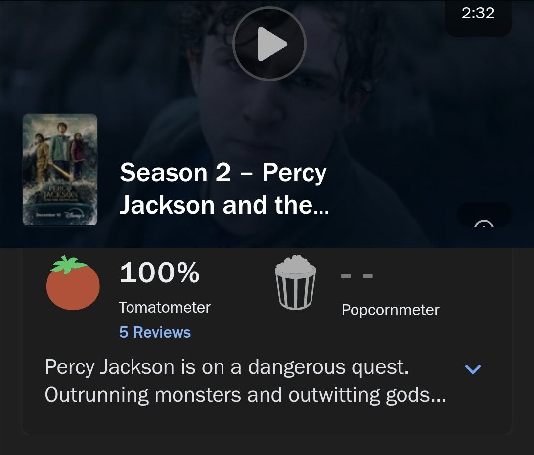 🚨🚨🚨🚨 PERCY JACKSON E OS OLIMPIANOS DEBUTARAM COM 100% NO ROTTEN TOMATOES 

É A SÉRIE DA DÉCADA PQP!!!!!