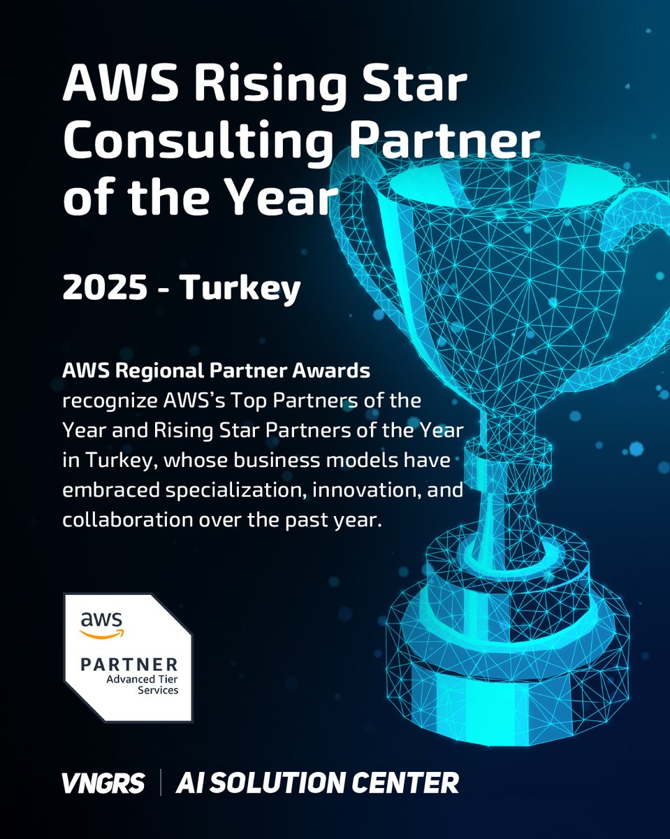 We’re proud to share that VNGRS has been named AWS Rising Star Consulting Partner of the Year at the MENA &amp; Turkey AWS Partner Awards! 🚀

Over the past year, we scaled our AWS practice, leveraged our AWS Data &amp; Analytics and AWS DevOps Competencies, and deepened delivery across