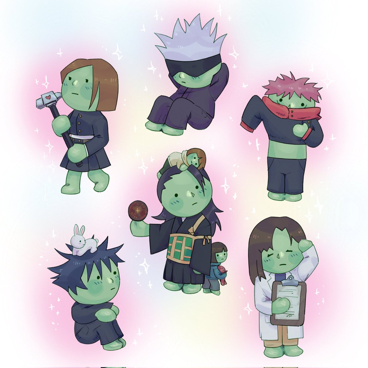 mystarhwasa's tweet image. jjk as smiskis i own 😼 i love gambling  #jjk #jujutsukaisen #呪術廻戦