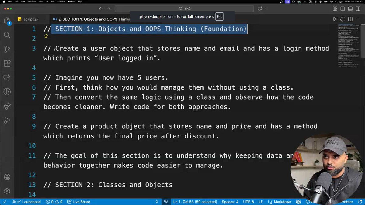 AlokDevJourney's tweet image. Day 69 🚀 #100DaysOfCode @sheryians_

OOP finally feels smooth now!

Today I learned:
🧬 Inheritance
🎭 Class expressions
⚙️ Getters &amp;amp; setters
🧠 Plus solved a bunch of scenario-based OOP questions
Everything is starting to click writing cleaner, smarter code now.

#javascripts
