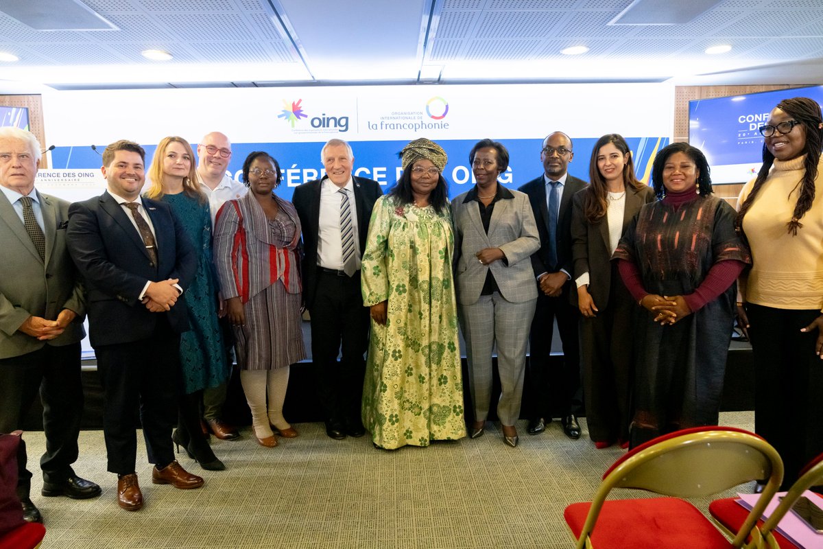 OIFrancophonie's tweet photo. "Ce 20ᵉ anniversaire n’est pas uniquement un moment de mémoire. Il doit être un point de départ, l’occasion d’insuffler une nouvelle dynamique. La #Francophonie a besoin d’une #COING forte, structurée, visible, pleinement incarnée.
Une @COING_OIF qui poursuive son rôle de laboratoire d’idées, qui renforce sa cohésion interne et qui continue d’être un acteur de terrain engagé."
- @LMushikiwabo, Secrétaire générale de la Francophonie