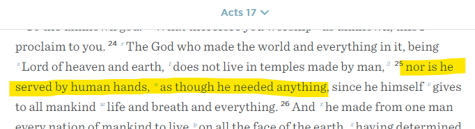 AStev1689's tweet photo. @JohnMappin The idea that God "needs" humans to do his work is a pagan small view of God, not the Christian view.
God in his providence is pleased to use us to accomplish his work, but he could certainly do it through others, or without us at all. https://t.co/850EUmC78N